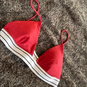 Red Triangle Bikini Top